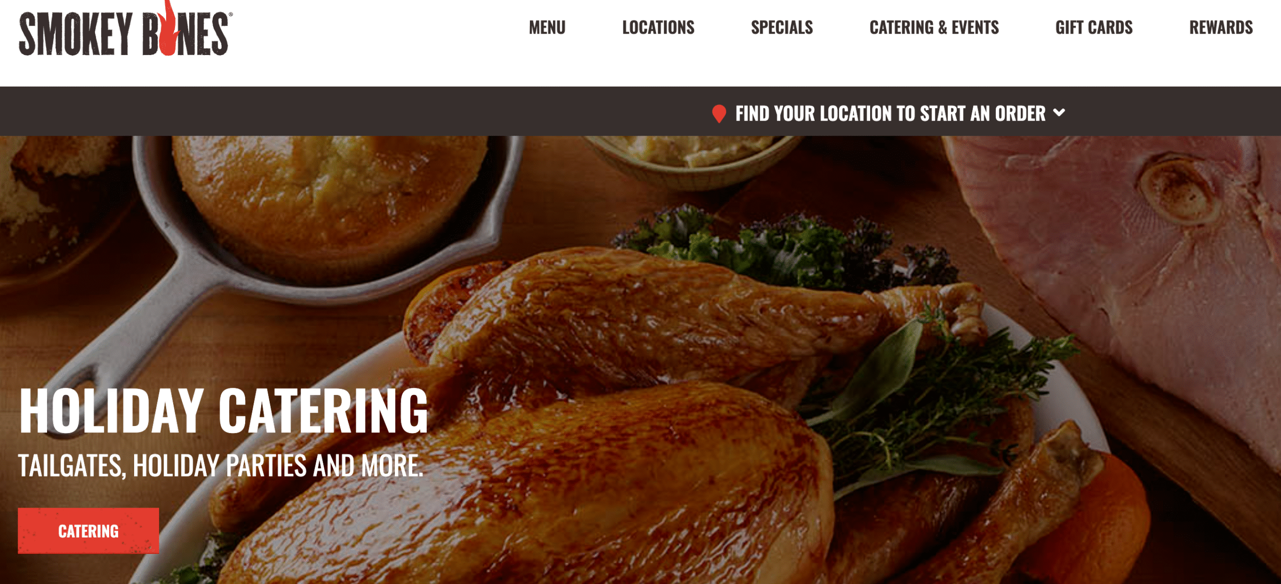 Smokey Bones Restaurant Website