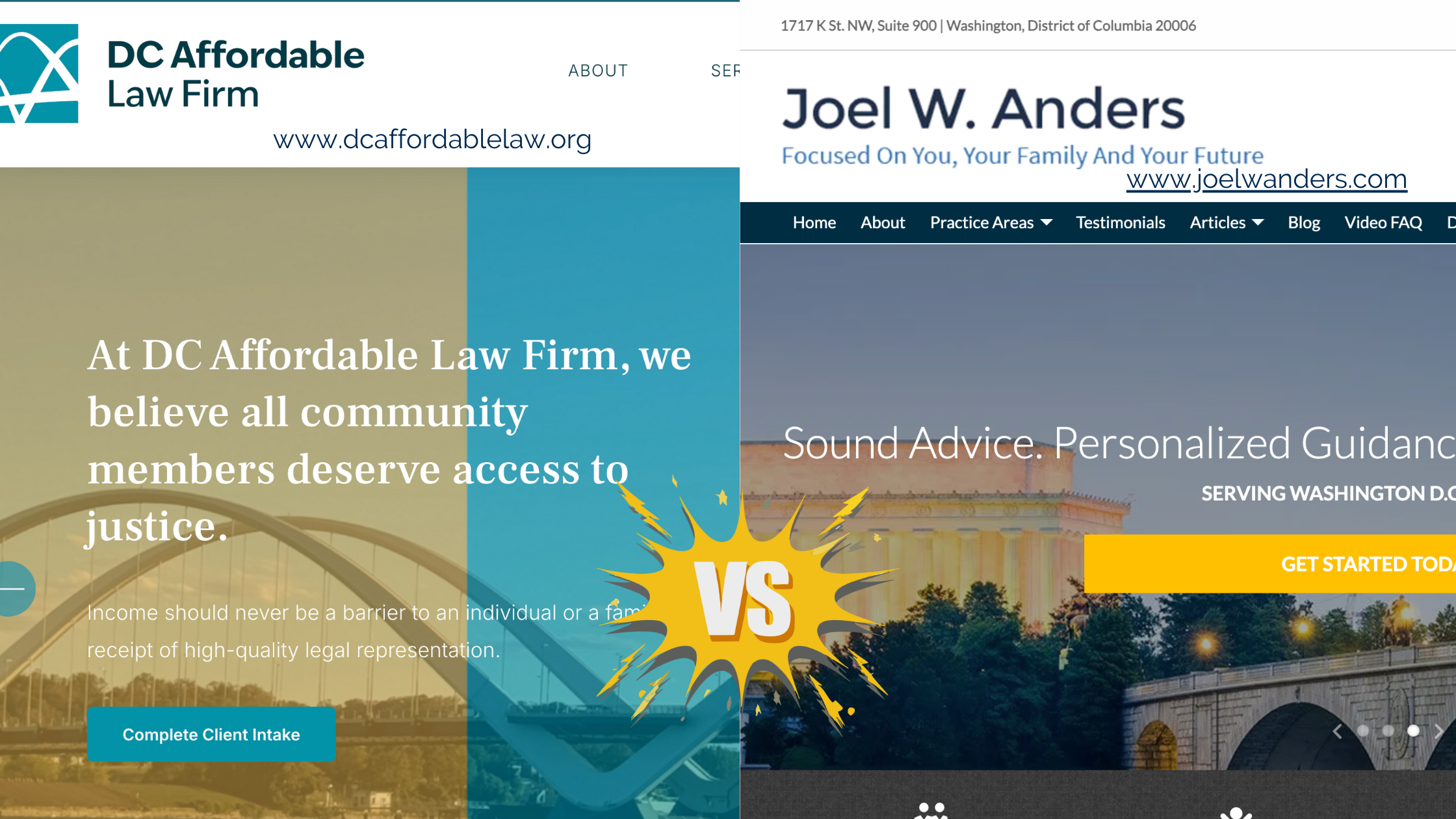 D.C. Law Firm SEO Showdown 2025 — Joel Wanders vs DC Affordable Law